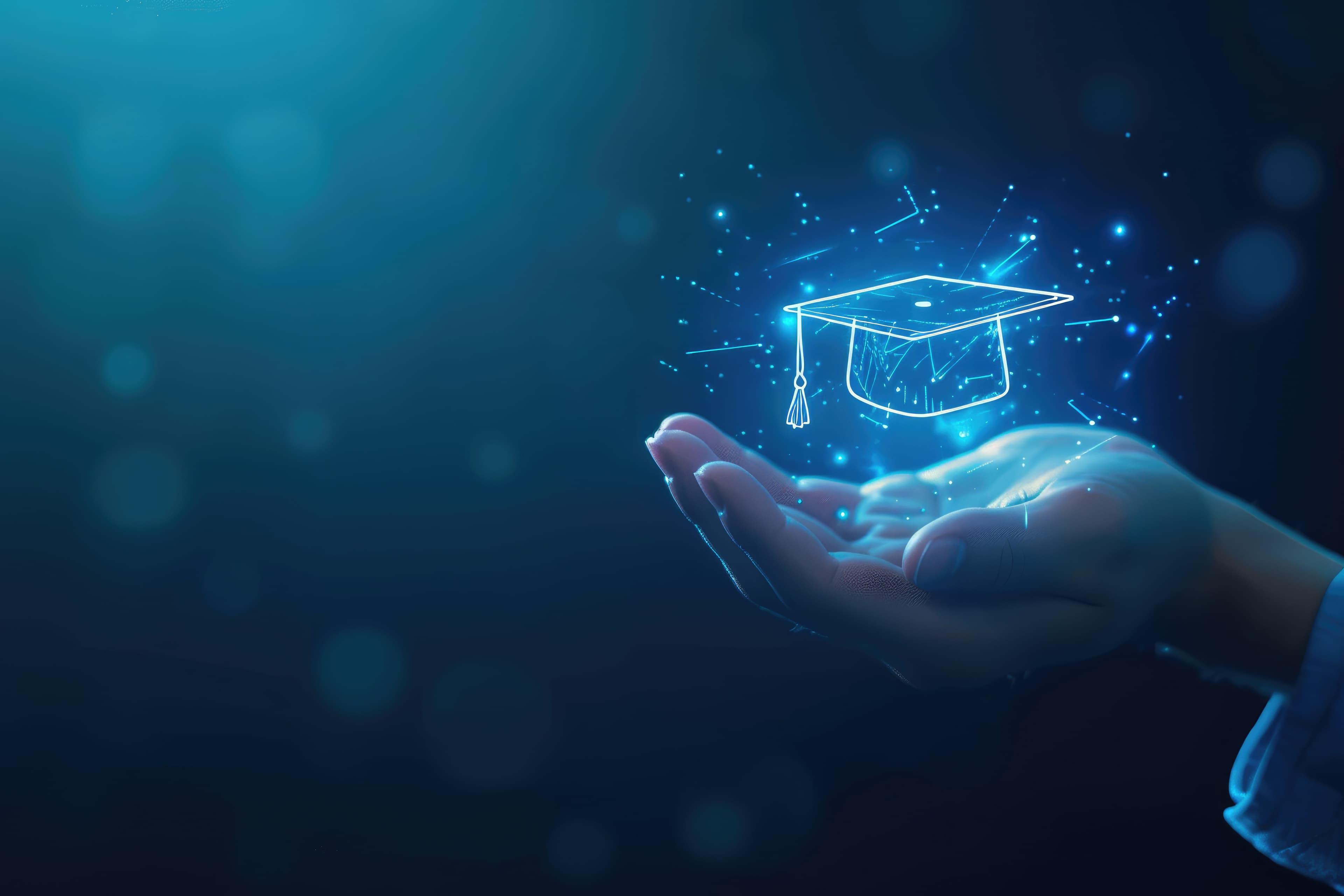 Student walking through a prestigious university campus